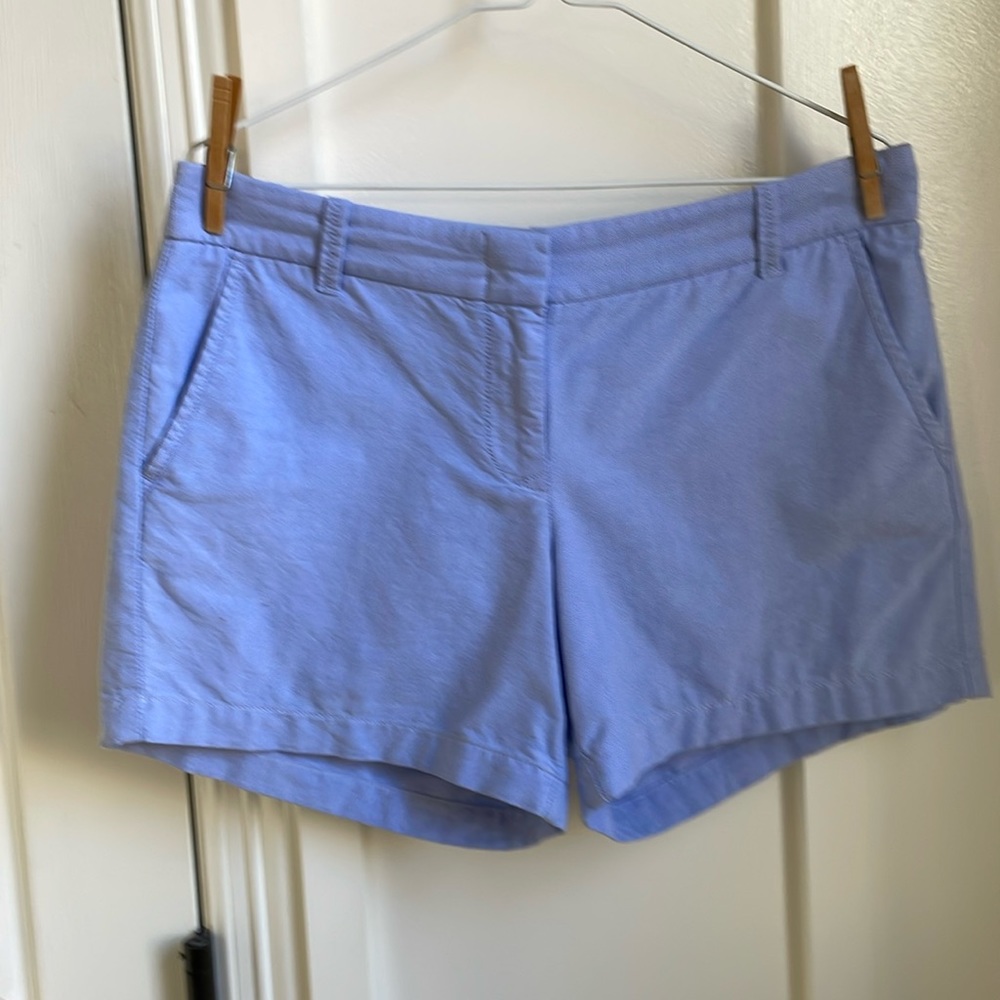 I. Crew cotton shorts. Size 8. Light blue.